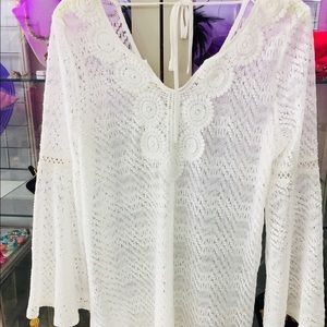 White Embroidered Cover Up